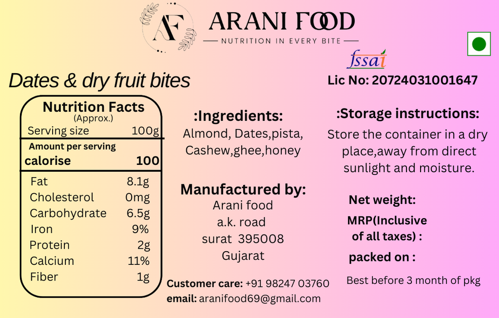 dates dry fruit bites (500 g)