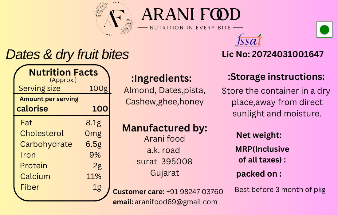 dates dry fruit bites (500 g)